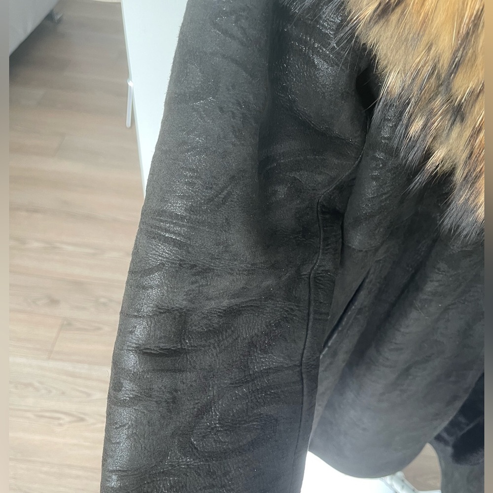 DIVAPELLE Suede & Fur Wrap Winter Coat - Picture 2 of 6